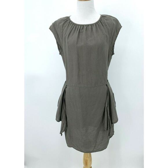 Joie Linen Dress Women's Size XS Cap Sleeves Layered Sides Pleated Neckline * - Picture 1 of 10